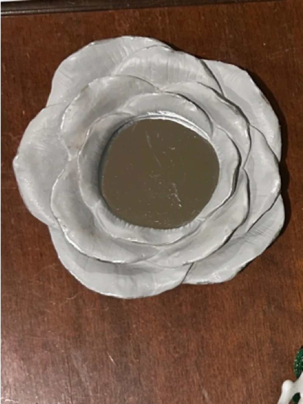 Nanette Lepore Vintage Inspired White Gray/Silver Flower Accent Mirror